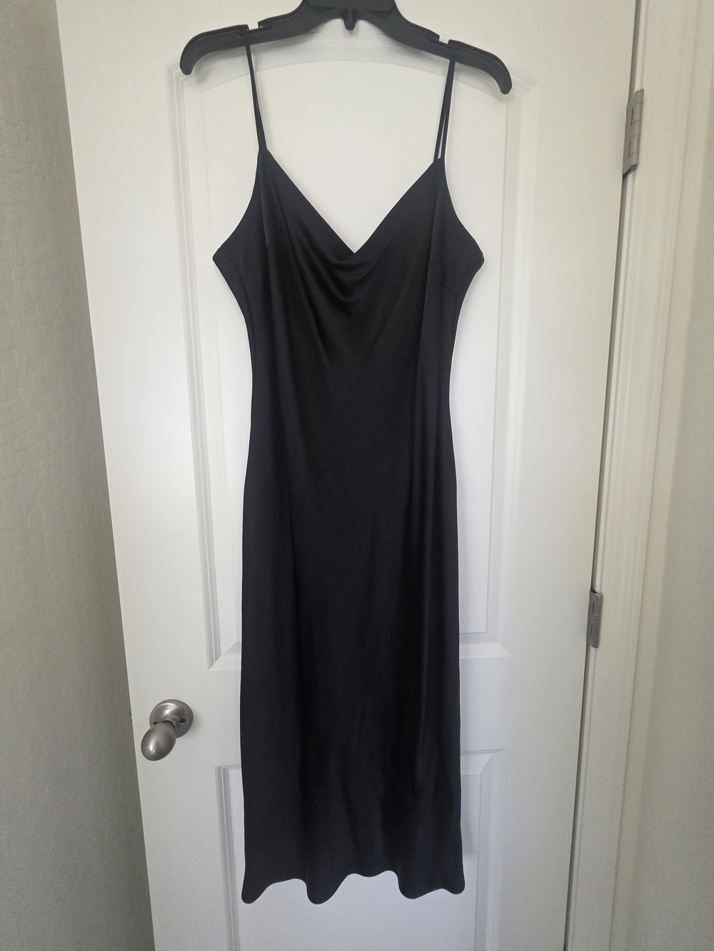Express Black Slip Maxi Dress with Cowl Neck